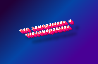 Не замерзшая и незамерзшая